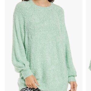 Topshop Boucle Oversize Sweater Mid Green